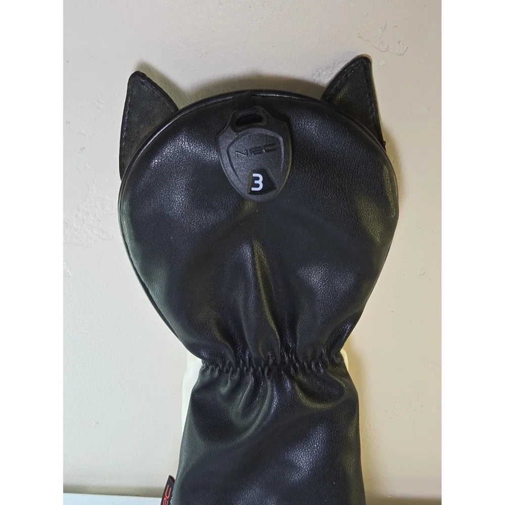 Hello NRC Akita Dog Golf Head Cover Fairway Wood 3 Black White PU Leather Novelt
